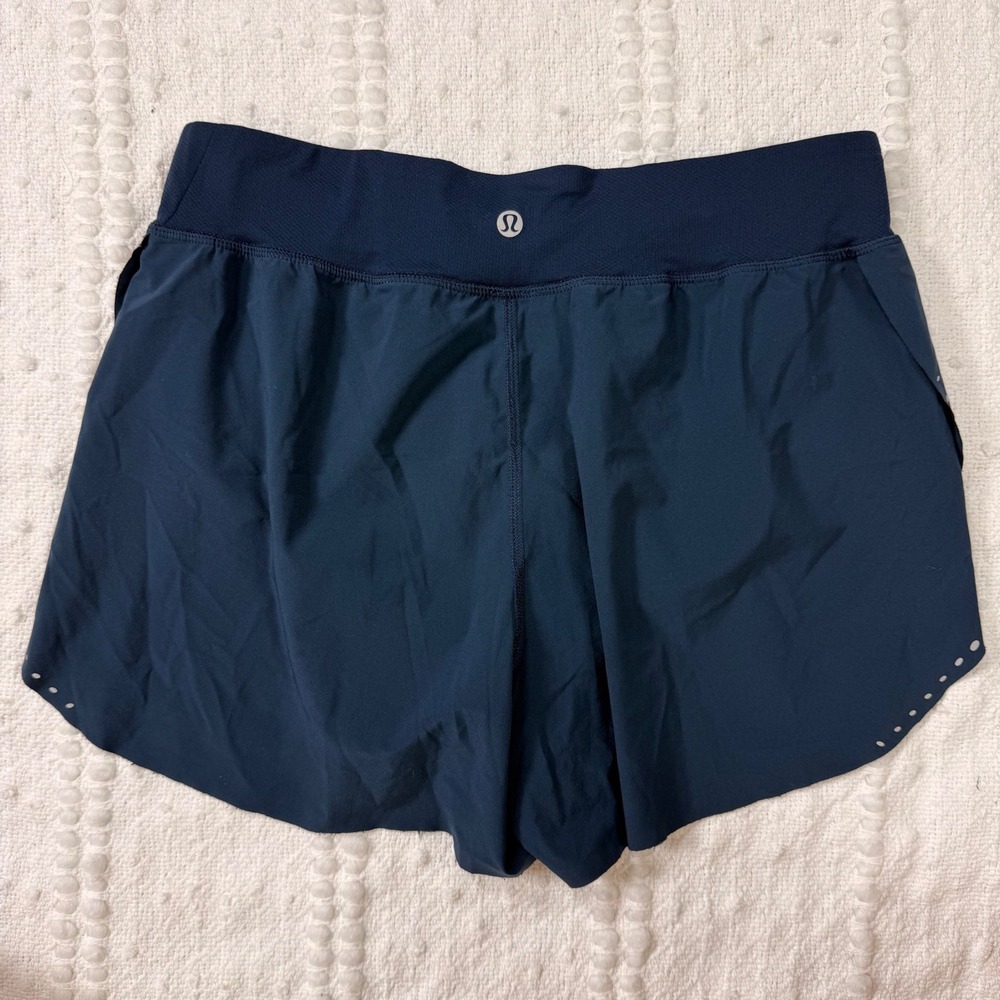 Lululemon Find Your Pace High Rise Running Shorts Navy Blue Womens Size 6